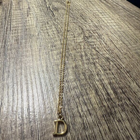 Gold Tone Initial “D” Necklace - Picture 2 of 7